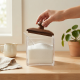 Acrylic Sugar Bowl With Wooden Lid