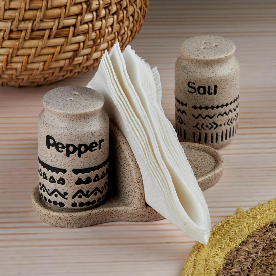 Porcelain Salt & Pepper Shaker Set - 2 Pcs