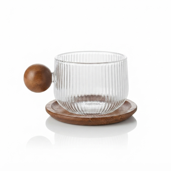 Glass Cup With Saucer 200 ml