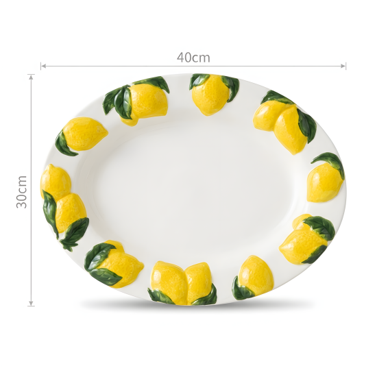 Lemon Pattern Porcelain Plate