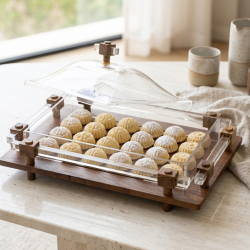 Wooden & Acrylic Serving Platter