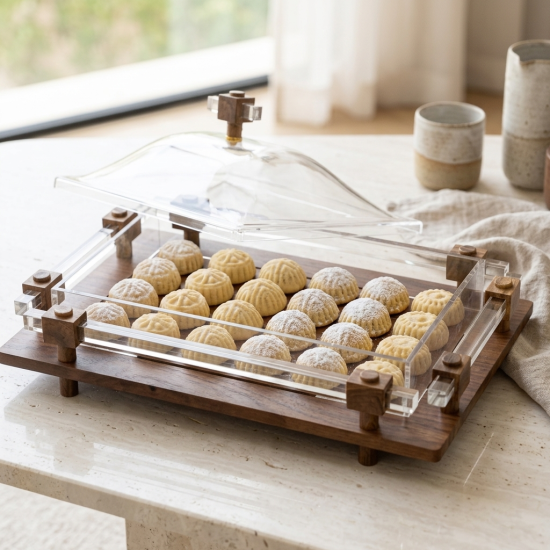 Wooden & Acrylic Serving Platter