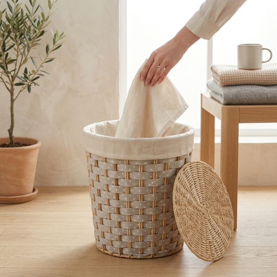 Straw Laundry Basket Small