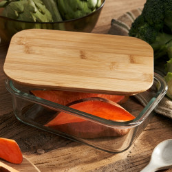Glass Container With Wooden Lid 700 ml