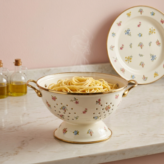 Floral Strainer And Plate