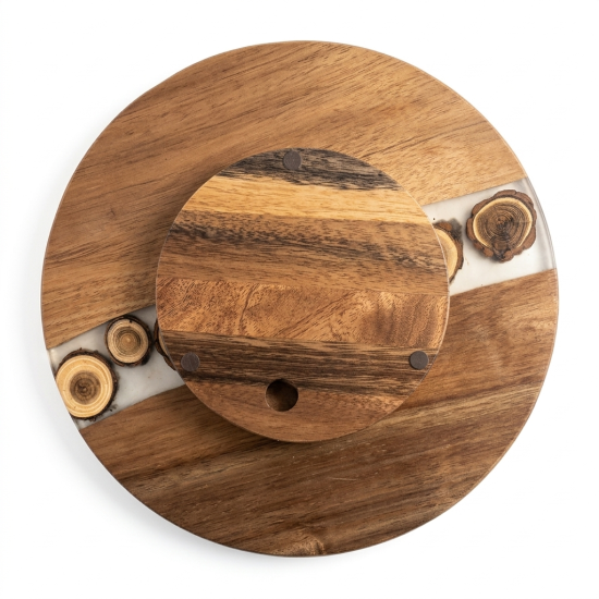 Wooden Spinning Cutting Board Small