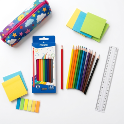 Franco 12 Wood Color Pencils With A Sharpener Gift