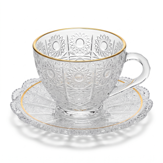 Tea Glass Cups And Saucer Set 6 Pcs