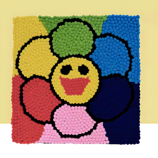 Pompom Ball Mosaic Art