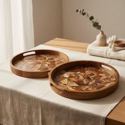 Wooden Tray Set 2 Pcs