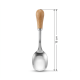 Steel spoon with a wooden handle