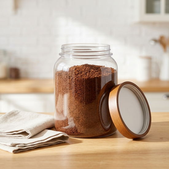 Acrylic Jar With Wooden Lid 1.25 L 