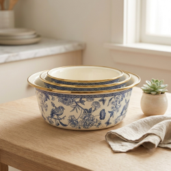 Flowers Pattern Basin Set - 3 Pcs
