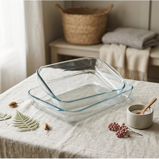 Pyrex Rectangular Glass Baking Dish Set 2 Pcs