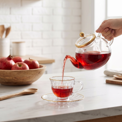 Tea Glass Cups And Saucer Set 6 Pcs