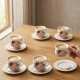 Porcelain Coffee Cup and Saucer Set - 6 Pcs