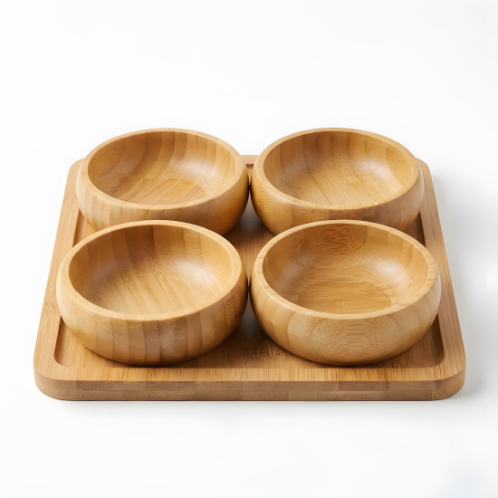 Wooden Serving Platter - 4 Pcs