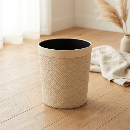 Leather Trash Can