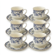 Porcelain Coffee Cup and Saucer Set - 6 Pcs