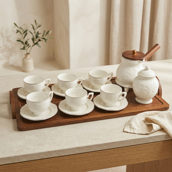 Coffee Cups 6 Pcs With Tray, Coffee Pot & Sugar Pot