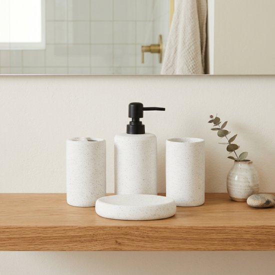 Ceramic Bathroom Set - 4 Pcs