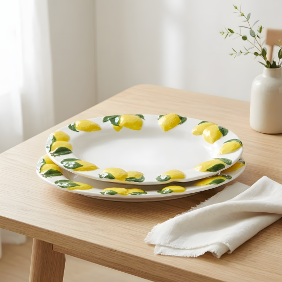 Lemon Pattern Porcelain Plate