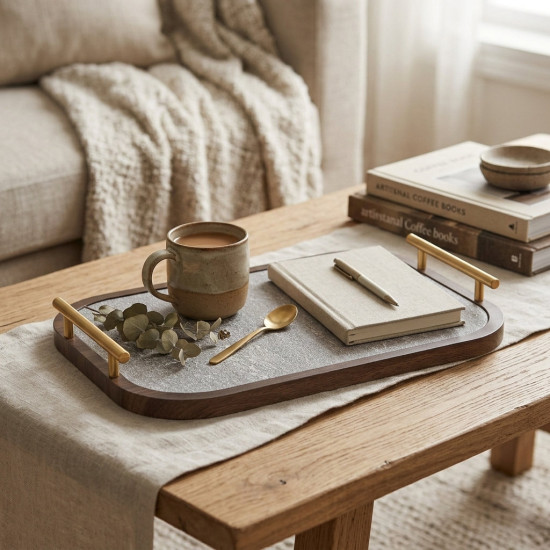 Wooden Tray Set 2 Pcs