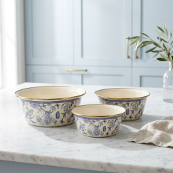 Flowers Pattern Basin Set - 3 Pcs
