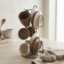 Ceramic Coffee Cup Set 12 Pcs With Stand
