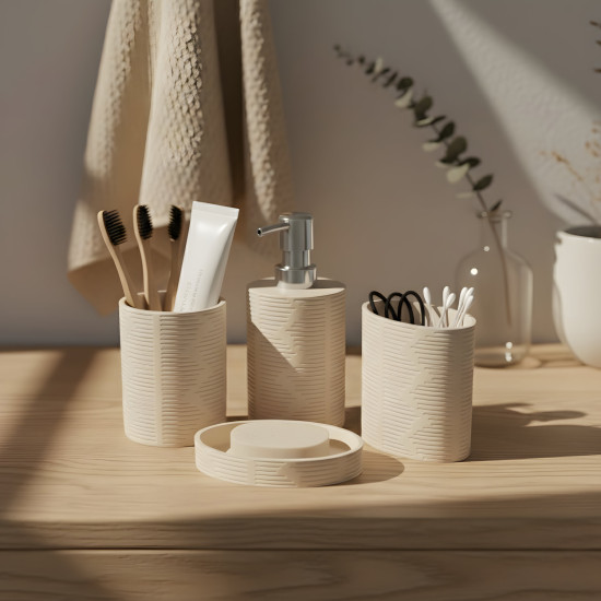 Ceramic Bathroom Set - 4 Pcs