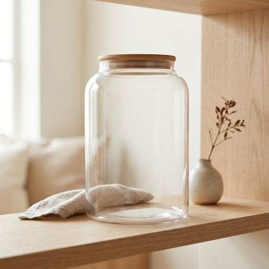 Acrylic Jar With Wooden Lid 6 L 