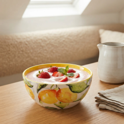 Lemon Pattern Porcelain Bowl