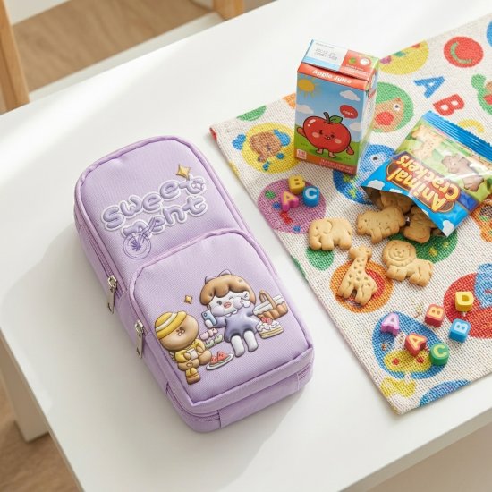 Pencil Case With 3 Zippers