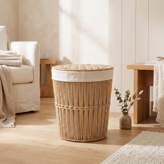 Straw Laundry Basket S