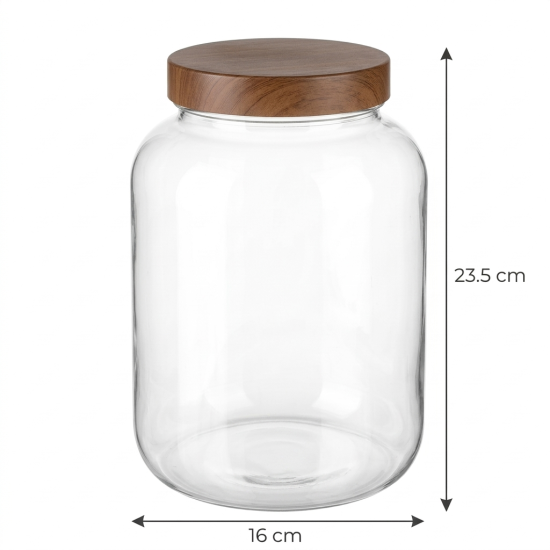 Acrylic Jar With Wooden Lid 3.9 L 
