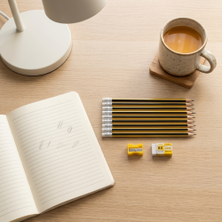 12 Pencils With Eraser And Sharpener