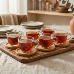 Tea Cup and Saucer Set - 6 Pcs