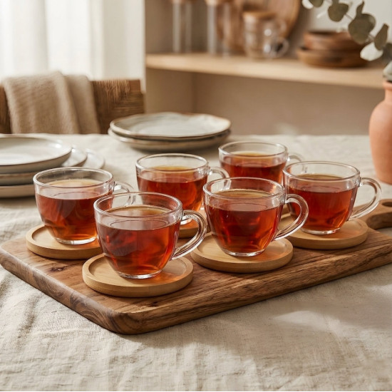 Tea Cup and Saucer Set - 6 Pcs