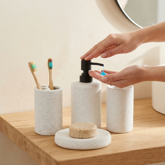 Ceramic Bathroom Set - 4 Pcs
