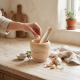 Wooden Garlic Mortar & Pestle