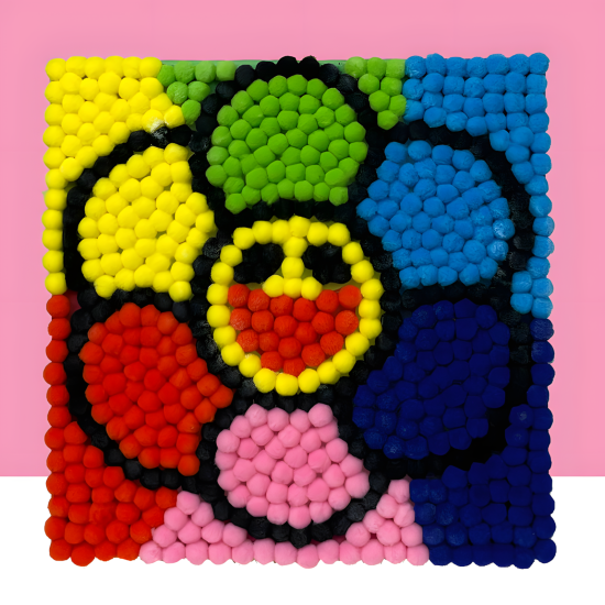 Pompom Ball Mosaic Art