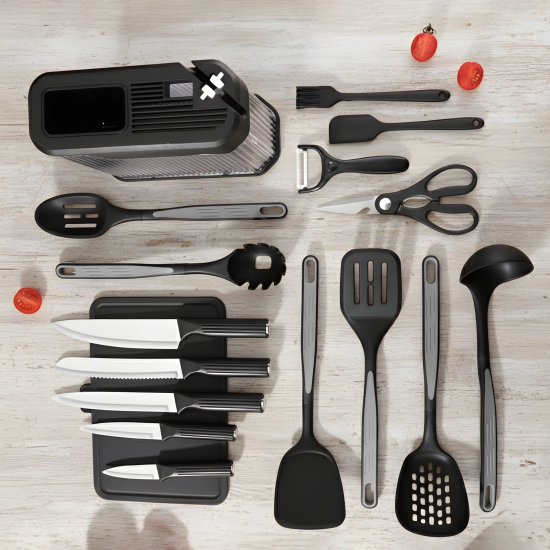 Plastic Kitchen Utensil Set - 17 Pcs