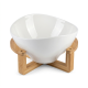 Porcelain Bowl with Wooden Stand