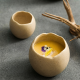 Porcelain Bowl Set 3 Pieces With Wooden Base