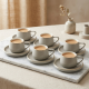 Porcelain Tea Cup and Saucer Set - 6 Pcs