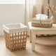 Straw Trash Can & Tissue Box