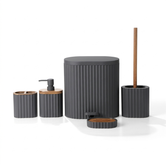 Plastic Bathroom Set - 5 Pcs