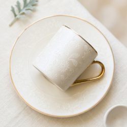 Coffee Cup and Saucer Set - 6 Pcs