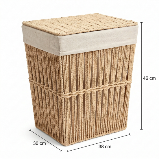 Straw Laundry Basket Small