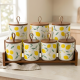 Lemon Pattern Porcelain Jar Set - 7 Pcs
